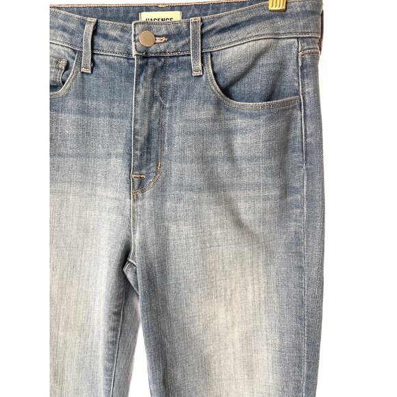 L'Agence Bowen‎ Jeans Size 27 Frayed Hem Skinny Mid Rise Fading Whiskering Light - Picture 6 of 10